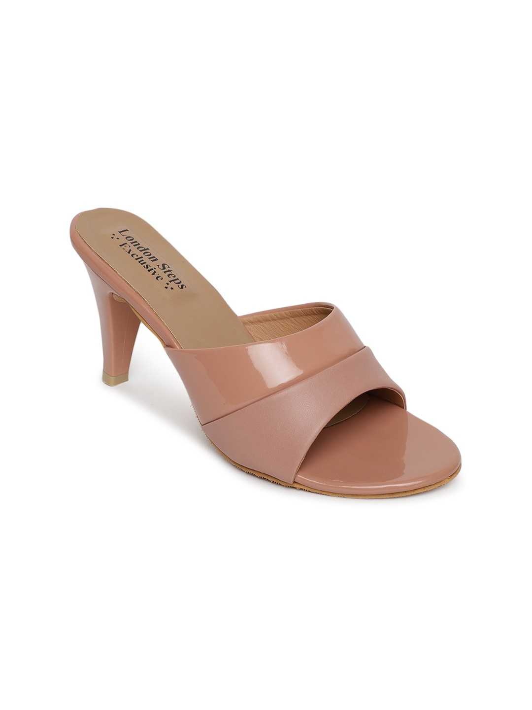 

LONDON STEPS Women Pink Solid Slim Peep Toes
