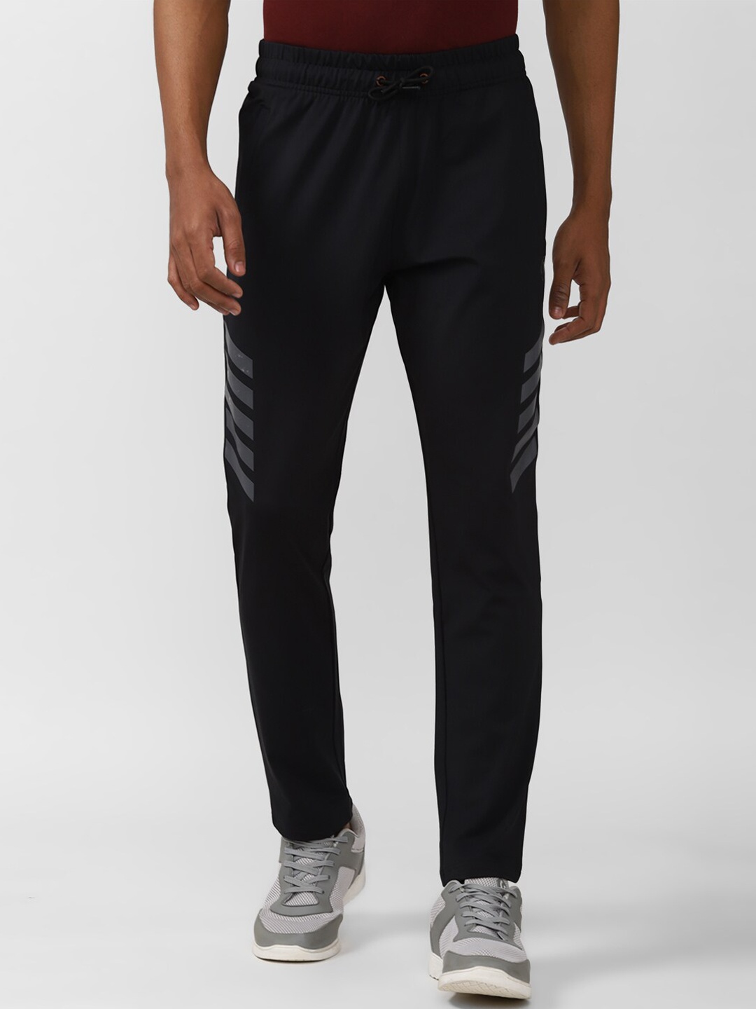 

Van Heusen Flex Men Black Brand Logo Printed Track Pants