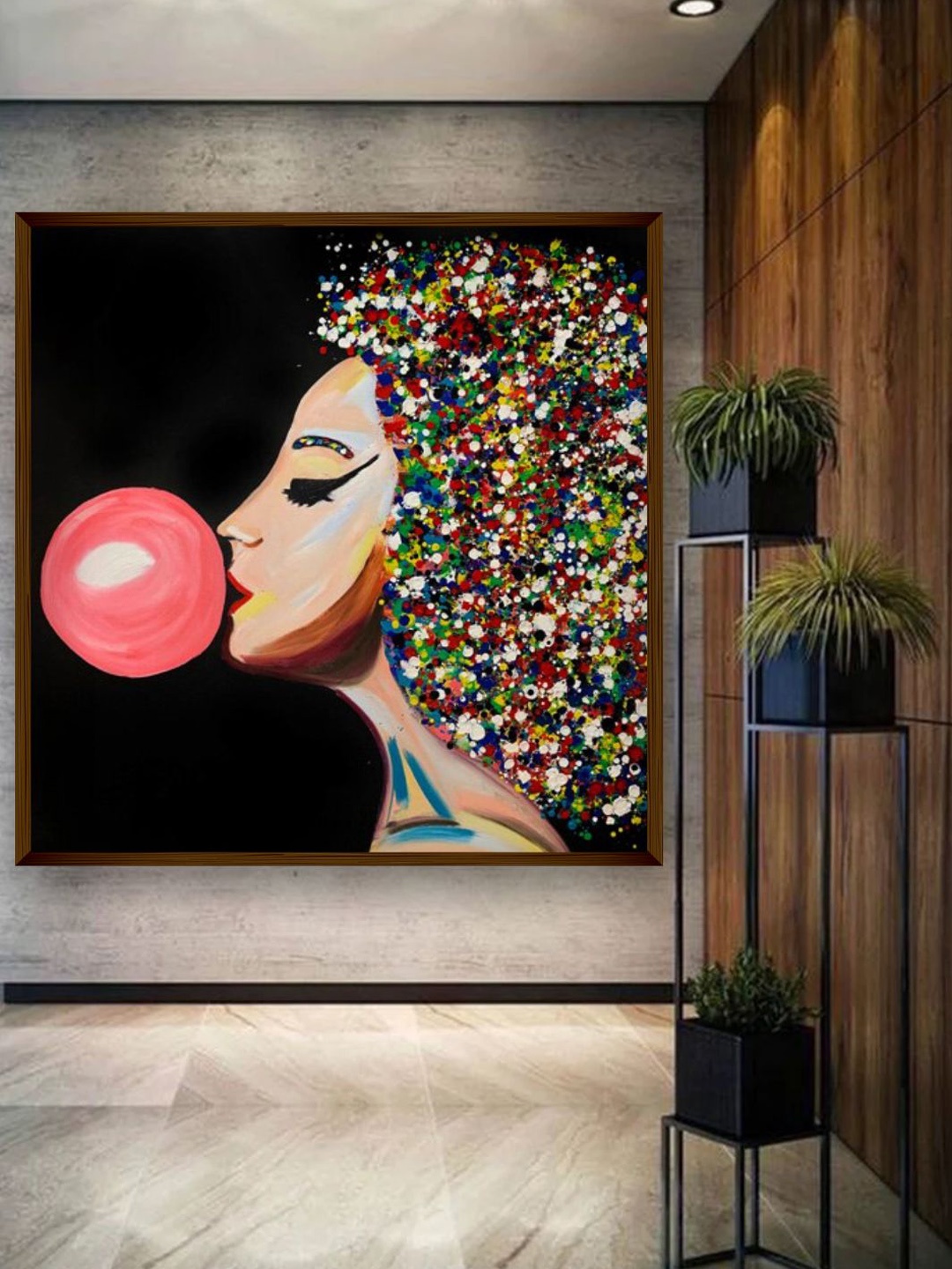 

The Art House Black & Red Abstract Framed Wall Painting