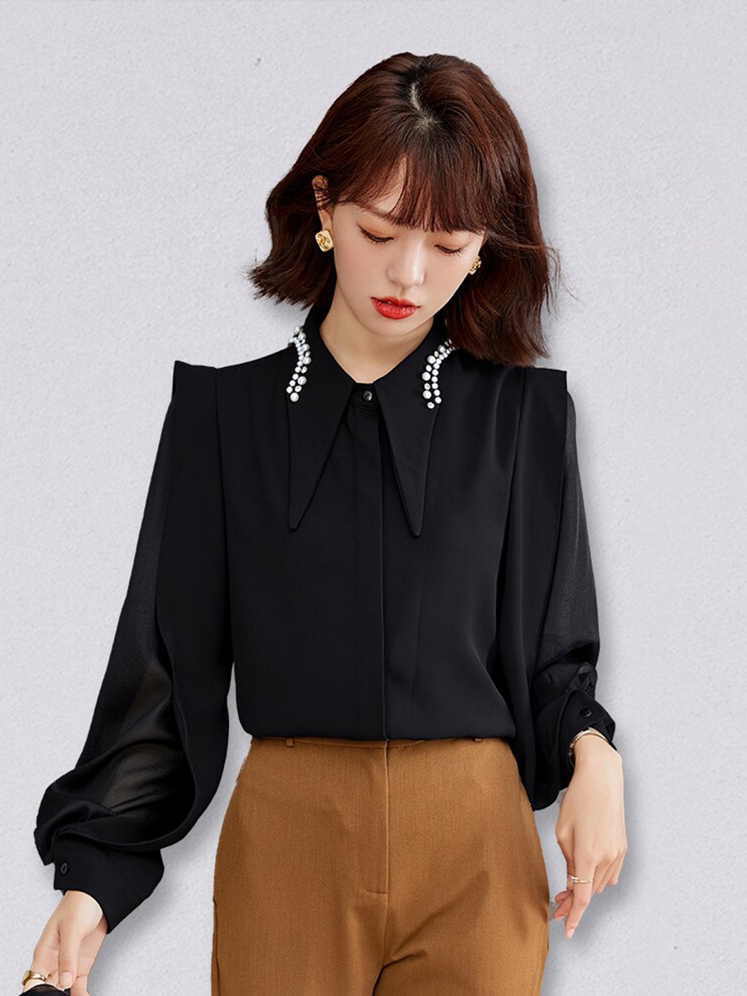 JC Collection Women Black Casual Shirt
