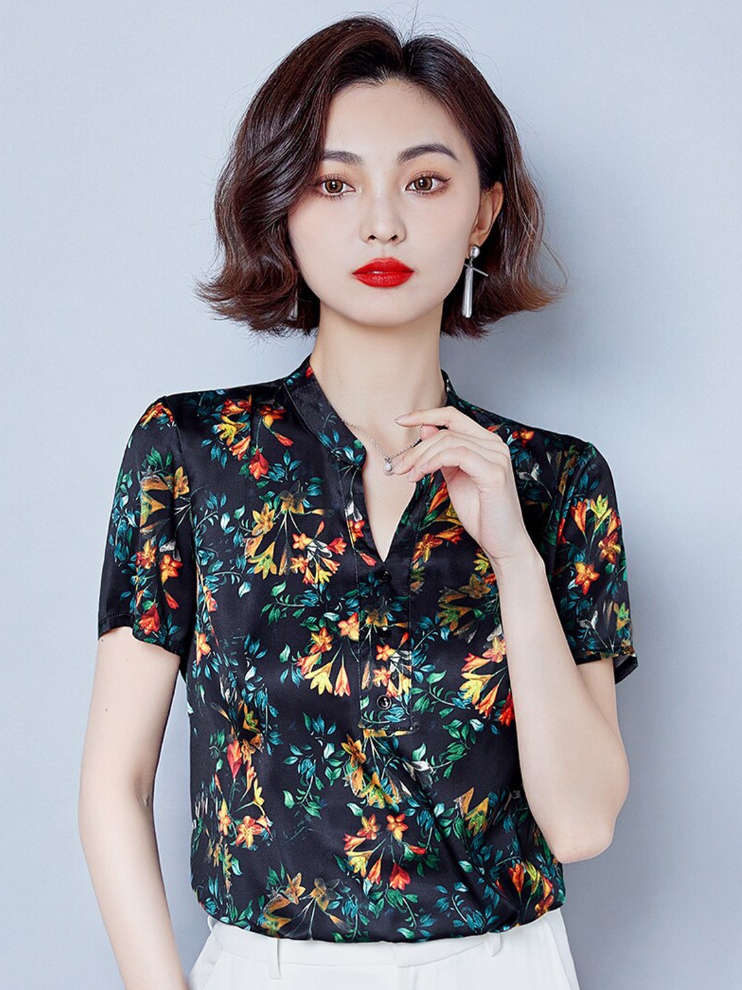

JC Collection Women Black Floral Printed Casual Shirt