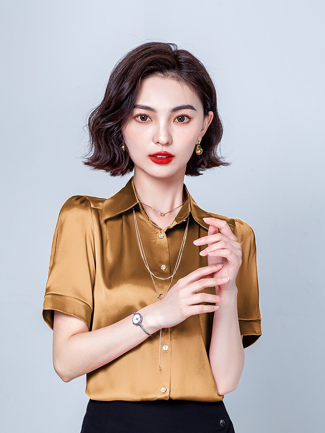 JC Collection Women Orange Casual Shirt