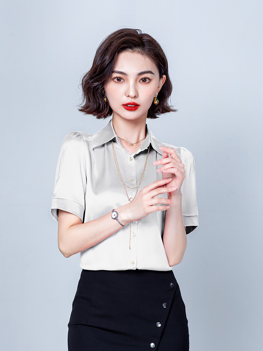

JC Collection Women White Solid Casual Shirt