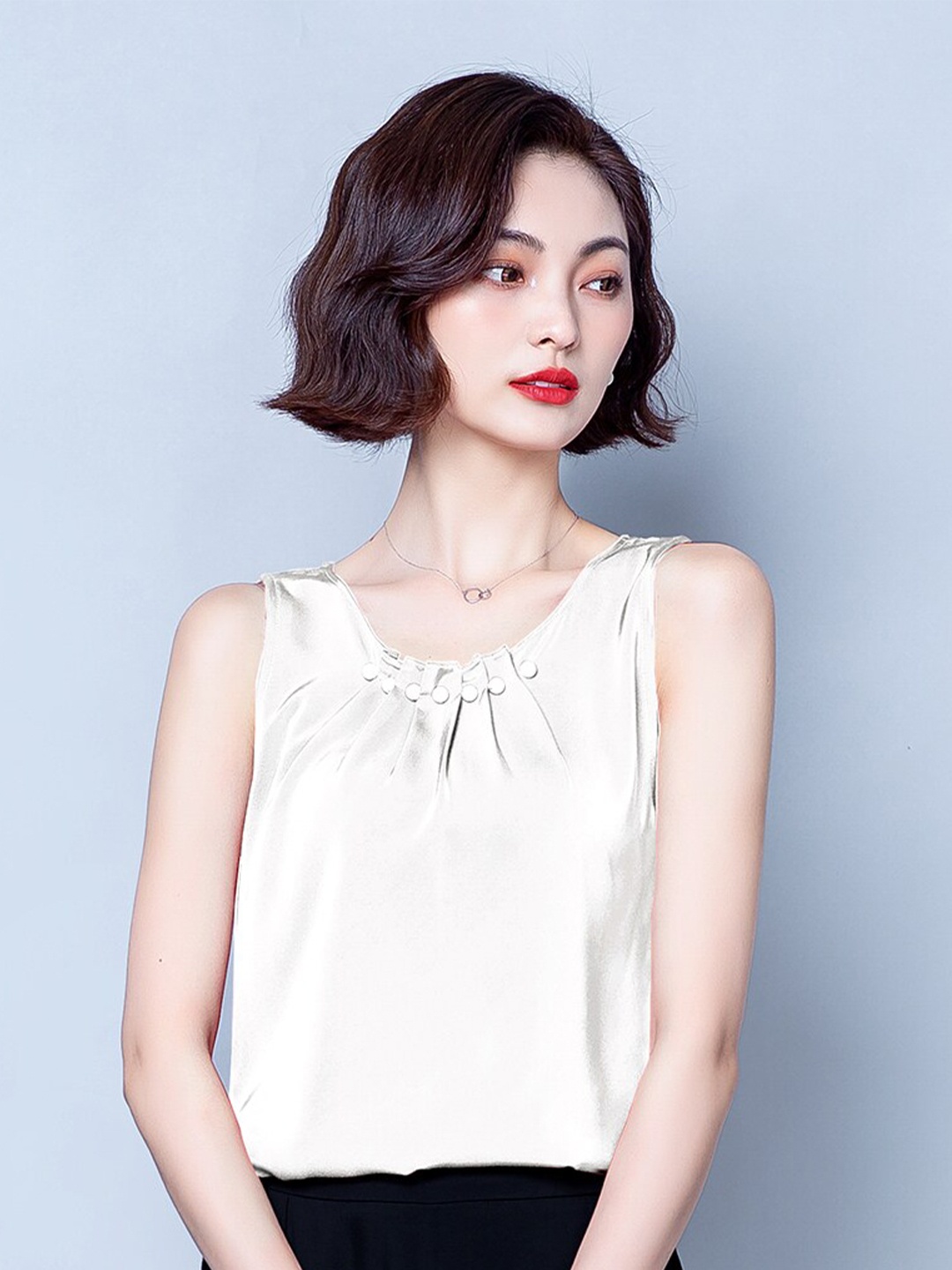 

JC Collection Women Cream-Coloured Solid Top