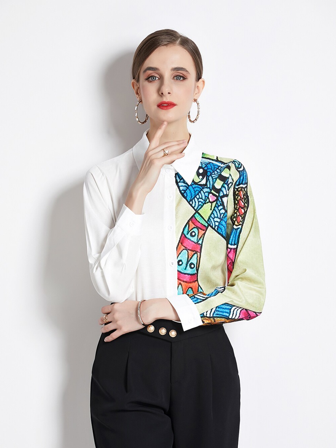 

JC Collection Women Multicoloured Abstract Printed Casual Shirt, Multi