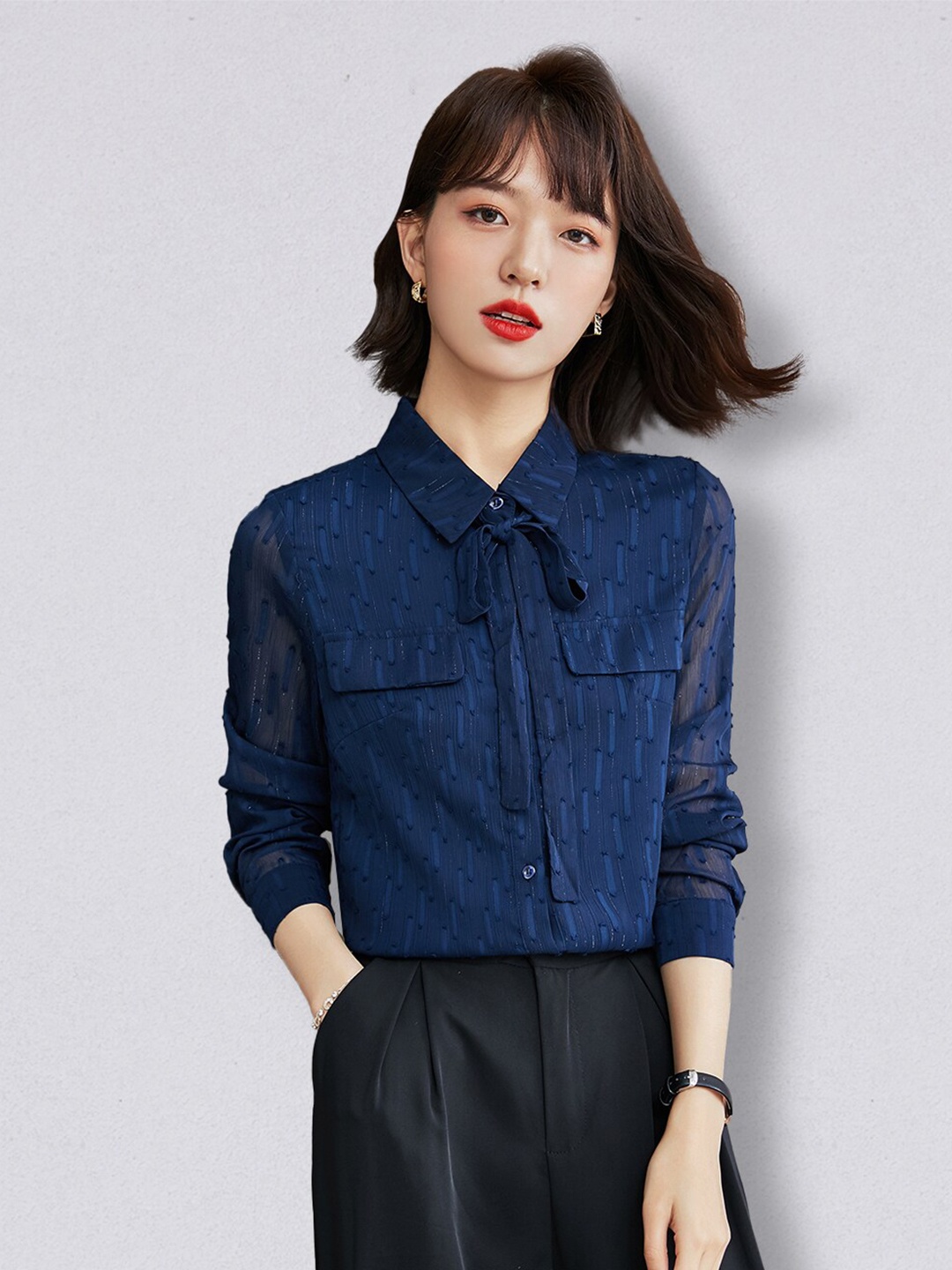 JC Collection Women Blue Casual Shirt