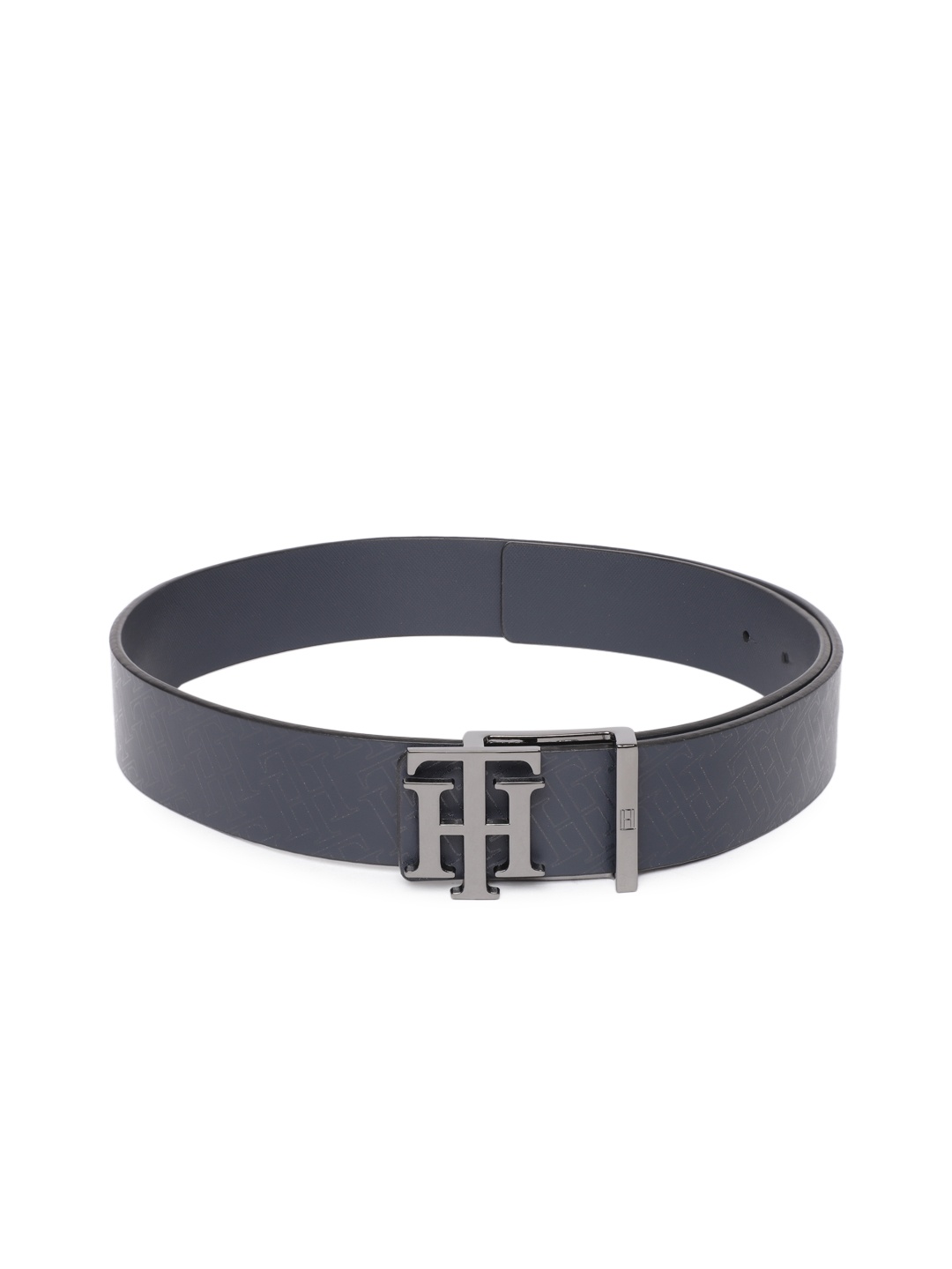 

Tommy Hilfiger Men Navy Blue Textured Leather Belt