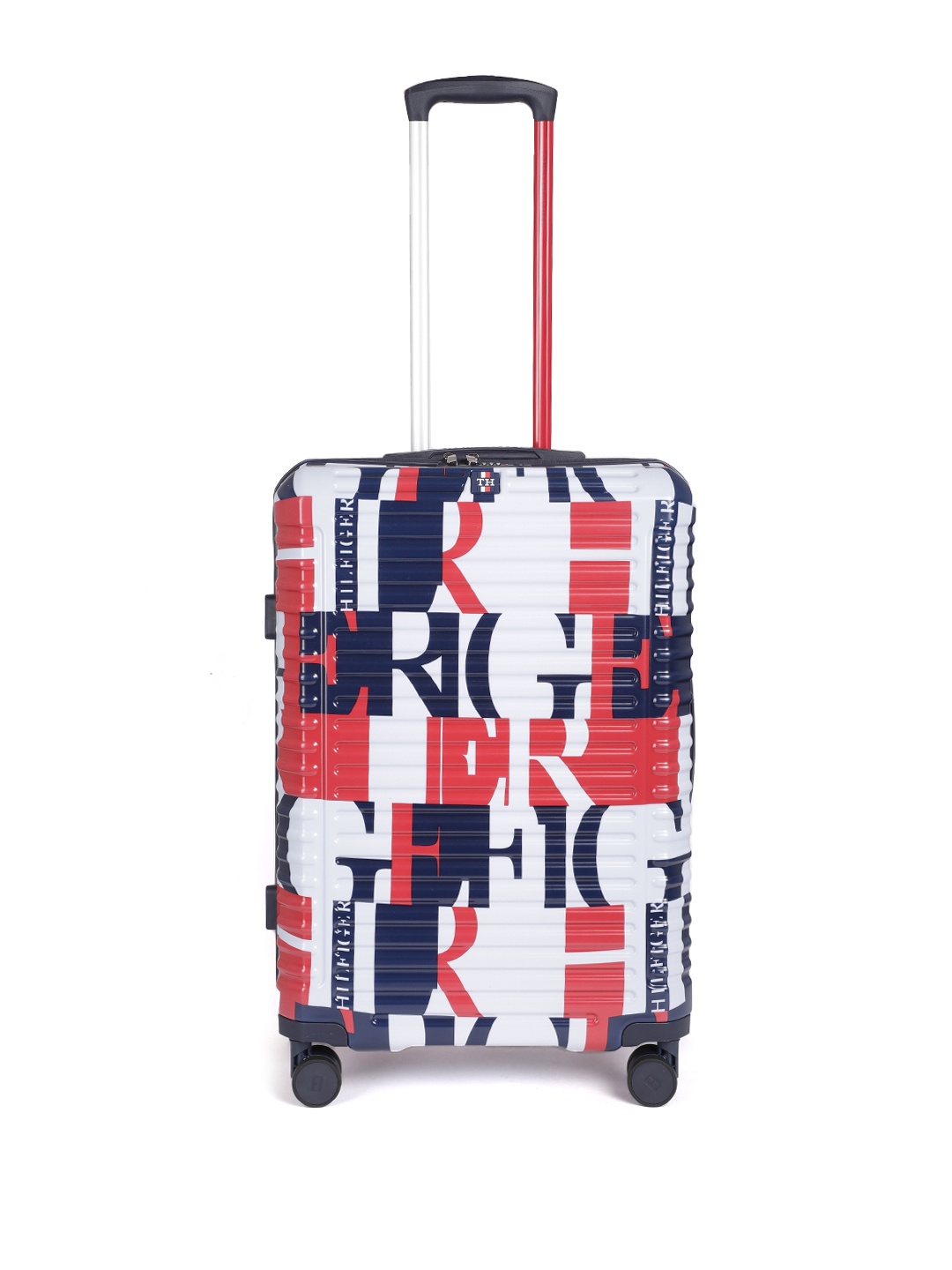 

Tommy Hilfiger Unisex Red & White Printed Trolley Bag 86L