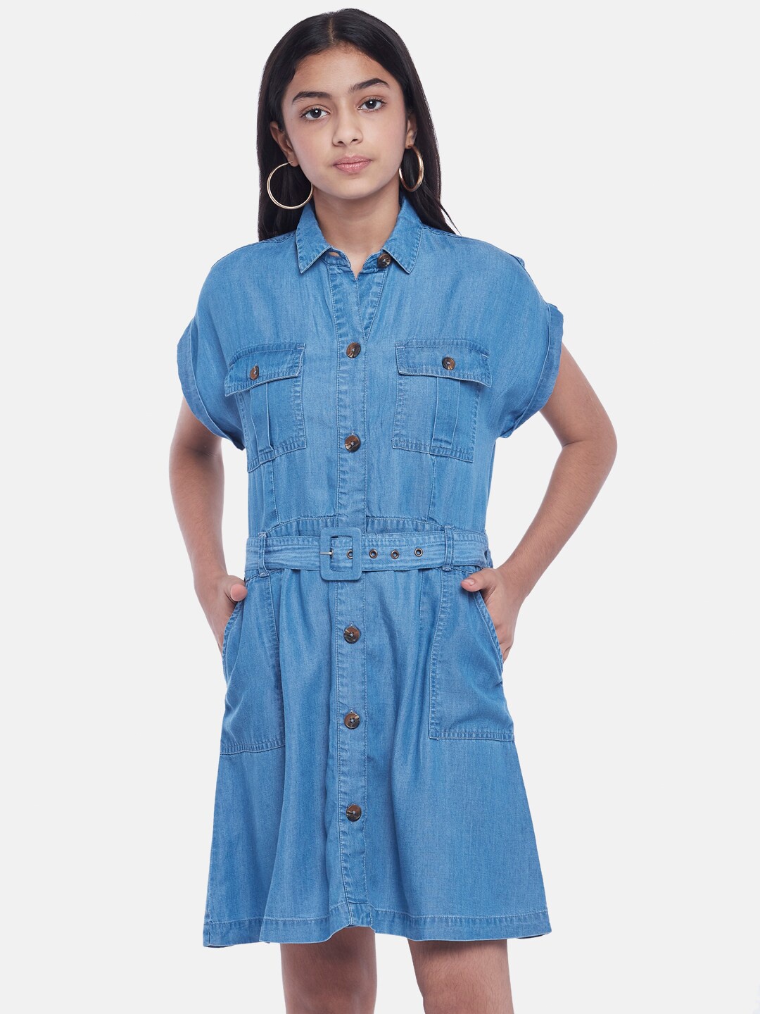 Coolsters by Pantaloons Blue Shirt Dress