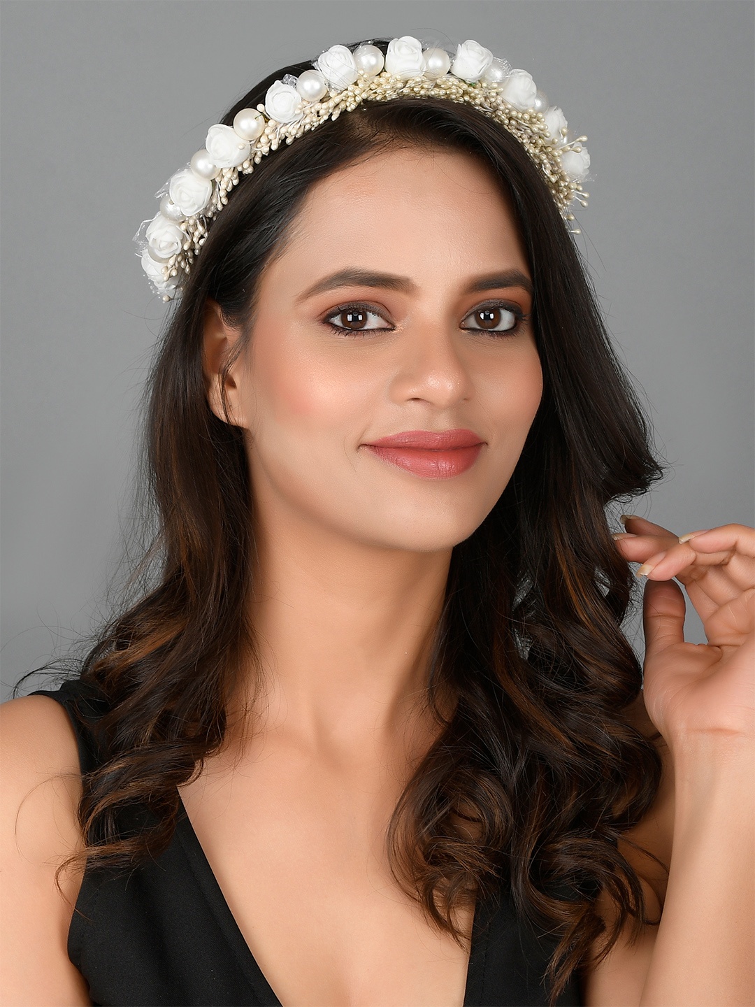

Sanjog Women Embellished Tiara, White