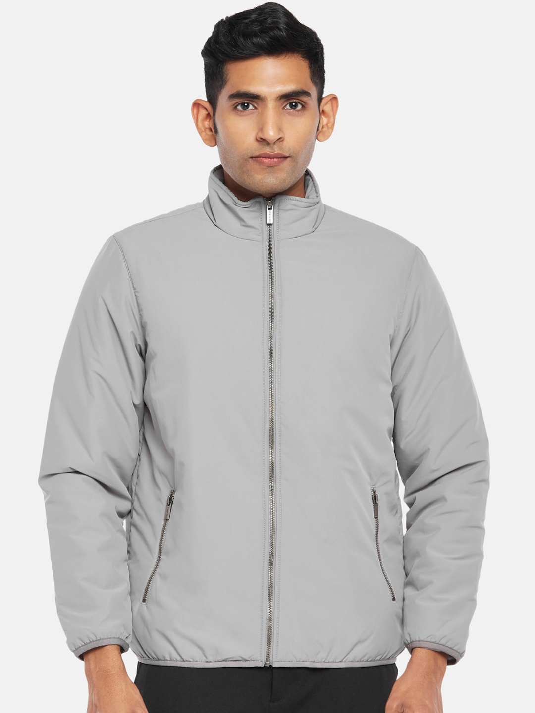 

BYFORD by Pantaloons Men Grey Outdoor Bomber Jacket