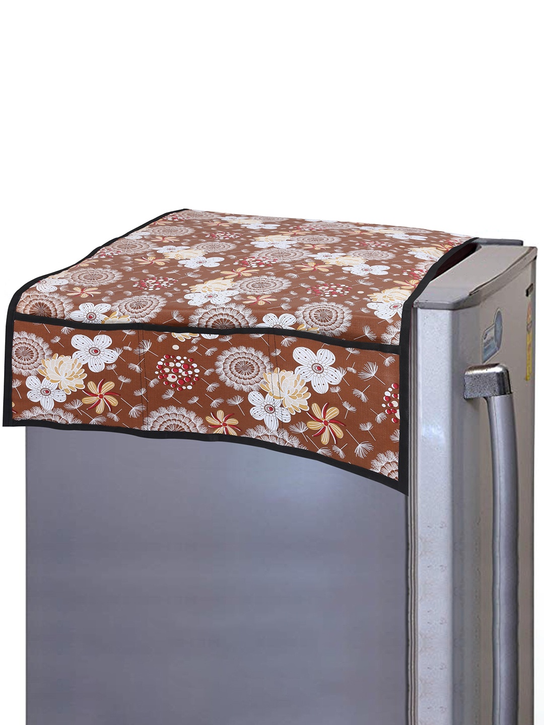 

Clasiko Brown & White Printed Refrigerator Cover