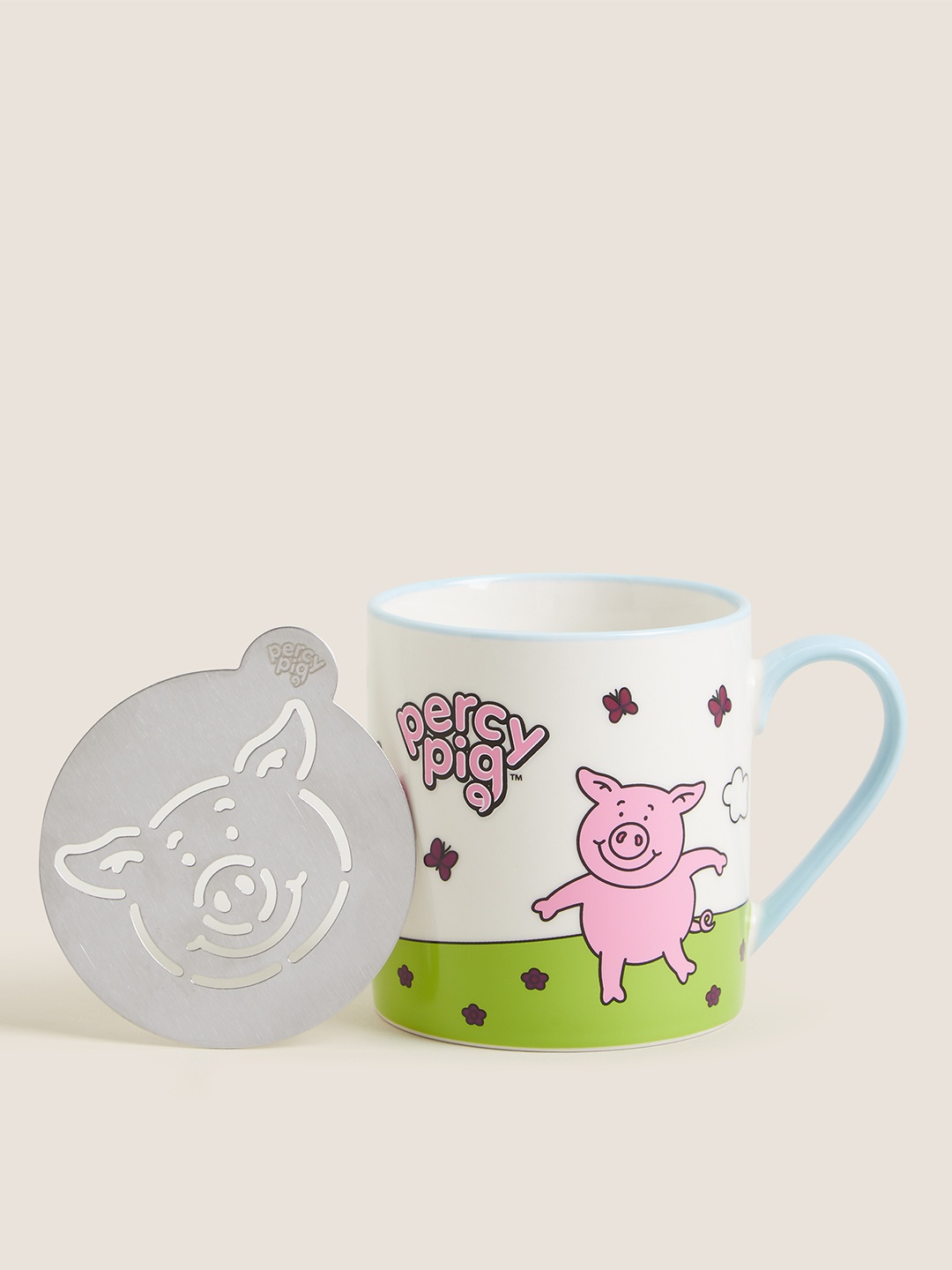 

Marks & Spencer White And Pink Printed Dishwasher Safe Ceramic Mug 250 ml