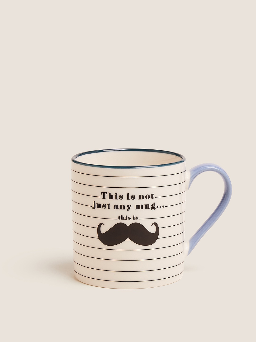 

Marks & Spencer White And Black Text/Slogan Printed Ceramic Mug 250ml, Off white