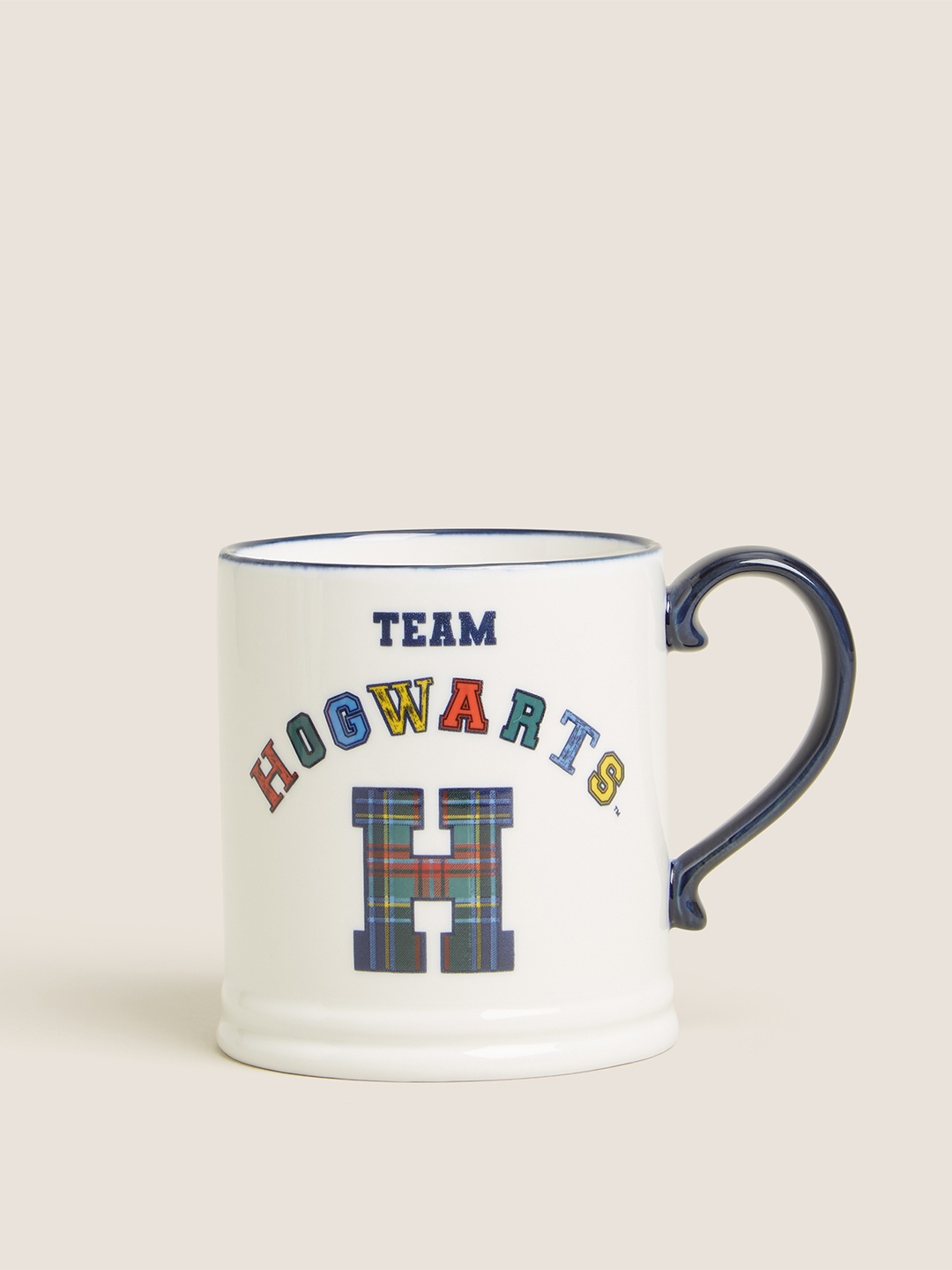 

Marks & Spencer White And Navy Blue Text/Slogan Printed Ceramic Mug 250ml