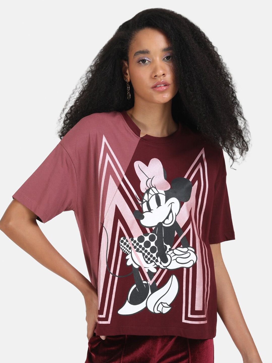

Kazo Women Pink Typography Printed Disney T-shirt
