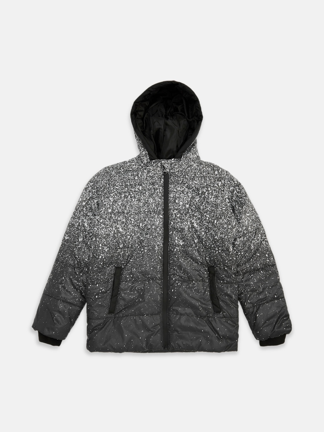 

Pantaloons Junior Boys Black Printed Tailored Jacket