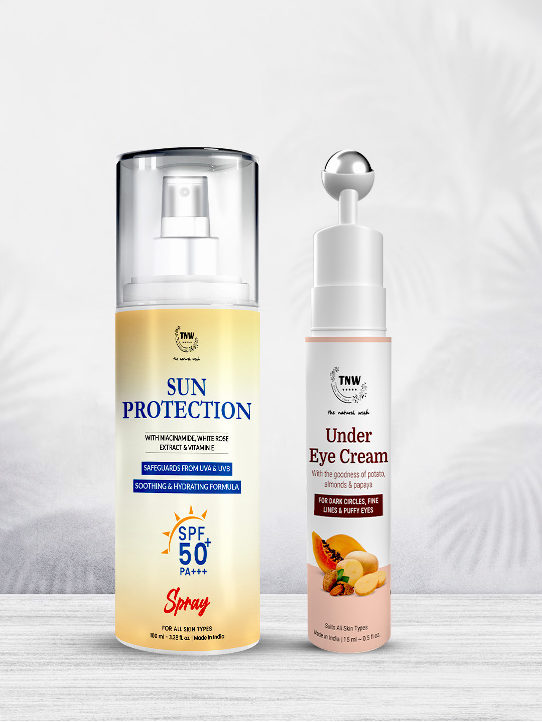 TNW the natural wash Set Of 2 Sun Protection SPF 50 Spray Sunscreen & Under Eye Cream