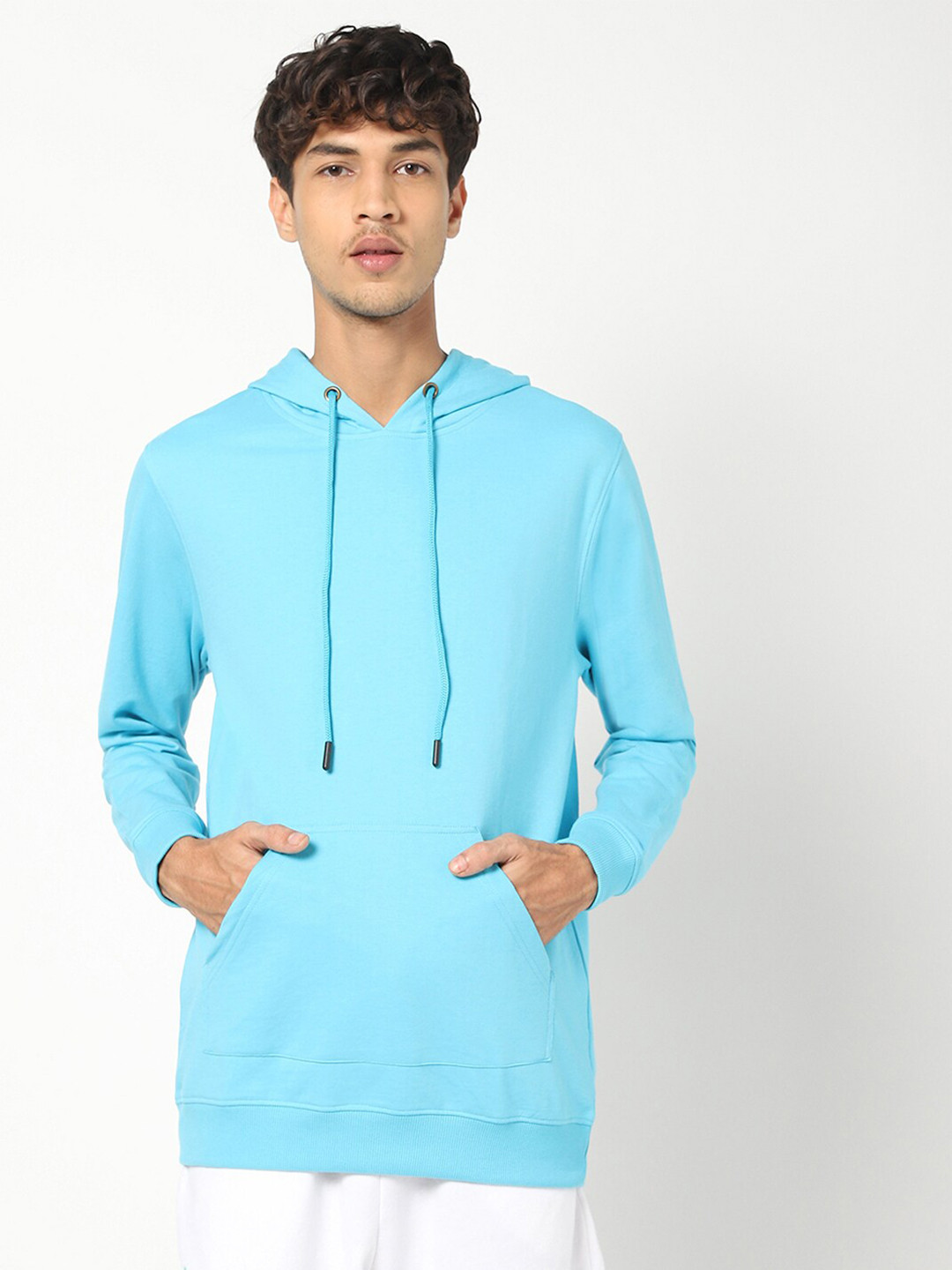 

Bewakoof Men Blue Hooded Sweatshirt