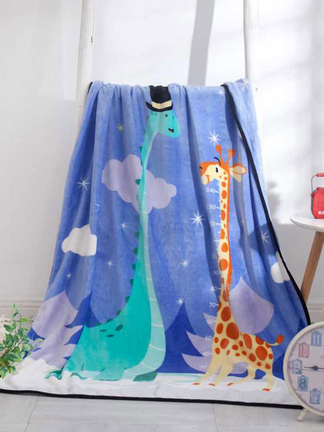 

JC Collection White & Blue Cartoon Characters AC Room Single Bed Blanket