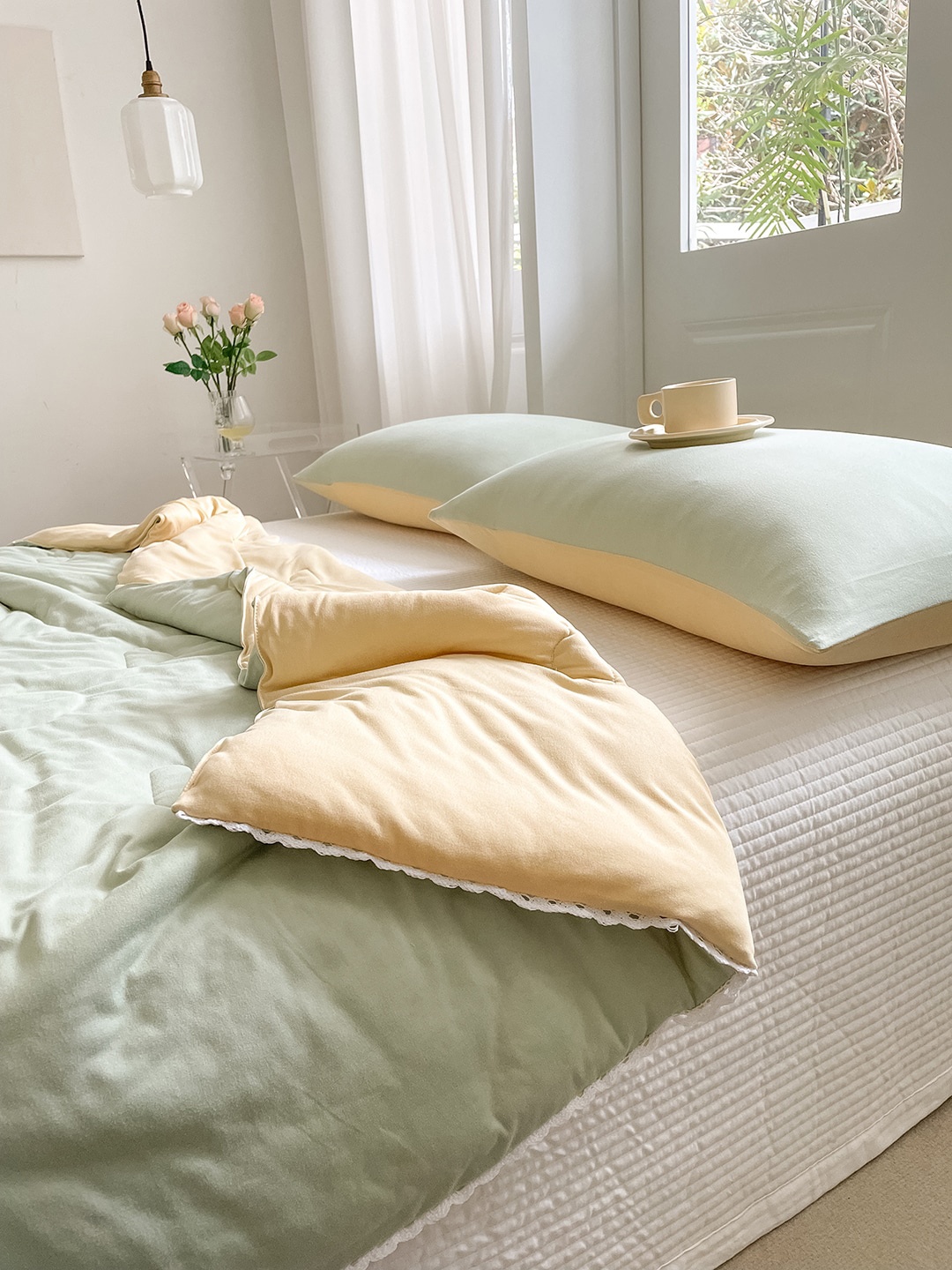 JC HOME Unisex Multi Blankets Quilts and Dohars, Green