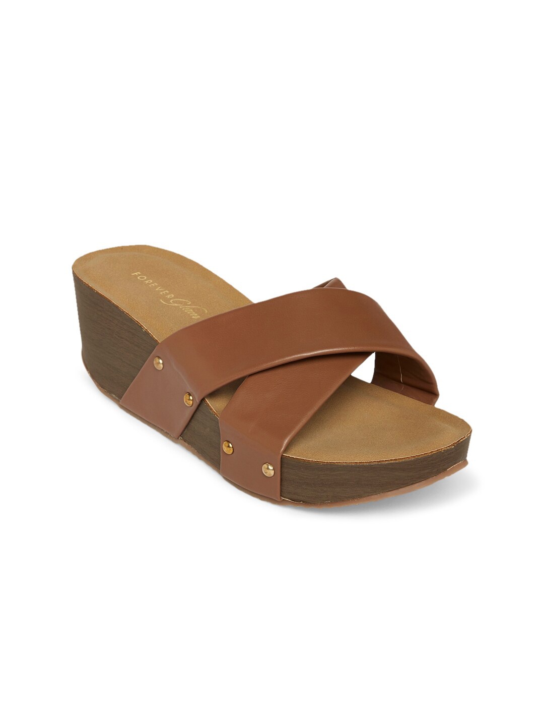

Forever Glam by Pantaloons Criss-Cross Strap Wedge Heels, Brown