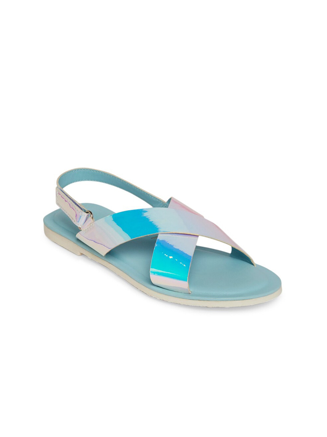 

Pantaloons Junior Girls Printed Open Toe Flats, Blue
