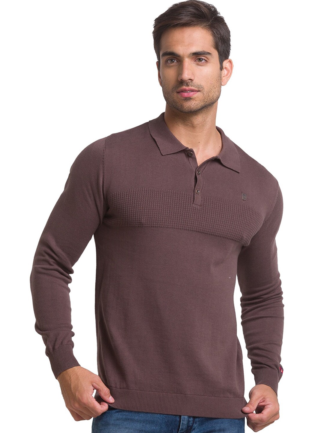 

Being Human Men Brown Solid Polo Collar T-shirt
