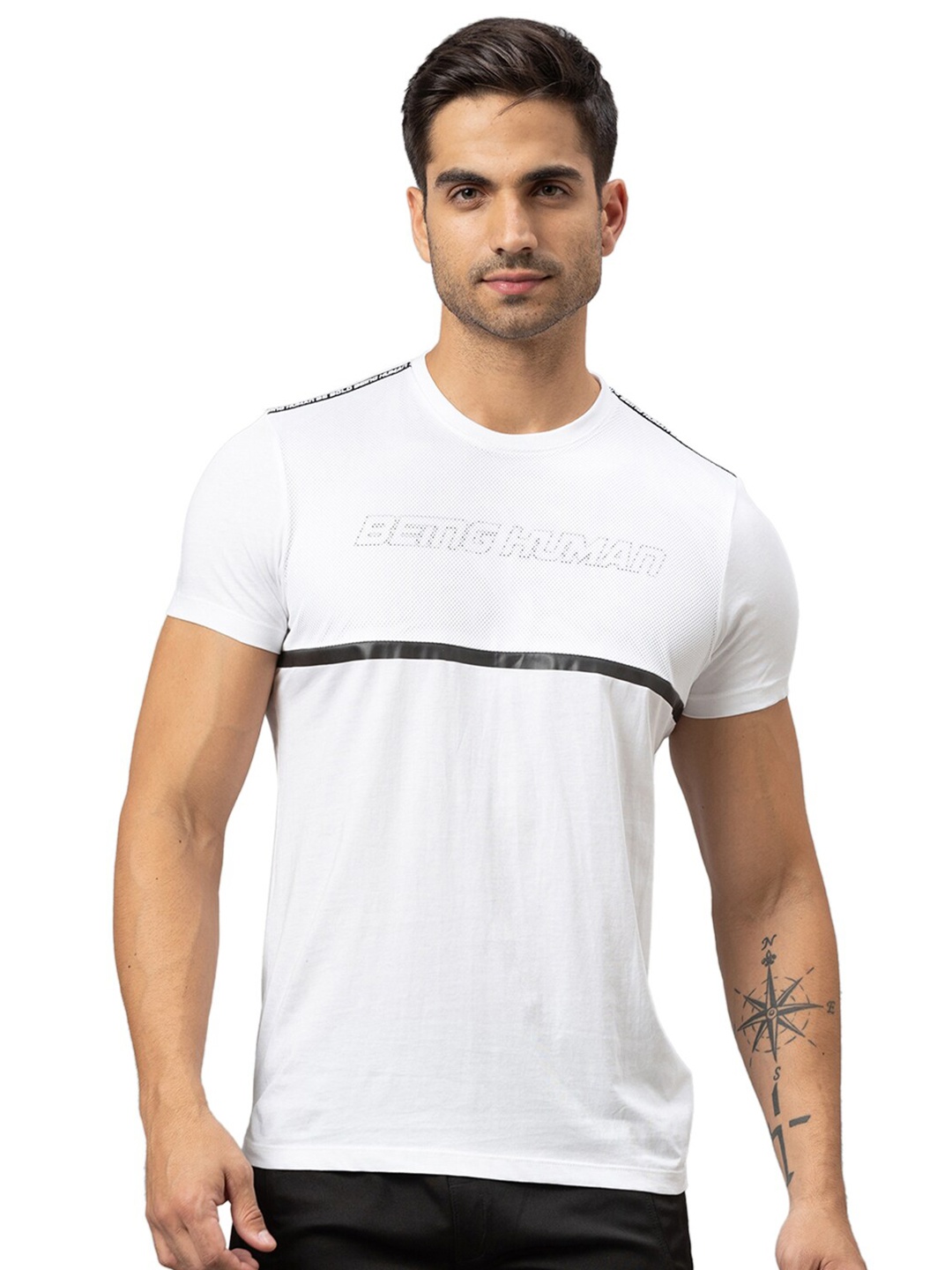 

Being Human Men White Typography Printed T-shirt