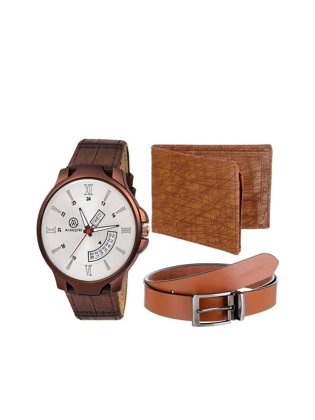 

MARKQUES Men Brown Leather Accessory Gift Set PRV-77020902-BON-04-EXE-04