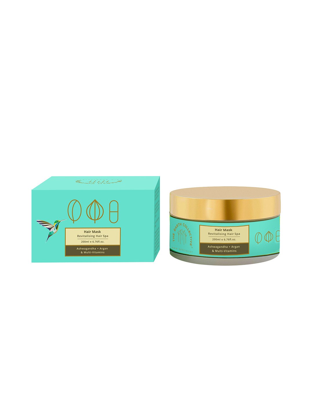 

The Earth Collective Revitalising Hair Spa Hair Mask with Ashwagandha & Argan - 200ml, Blue
