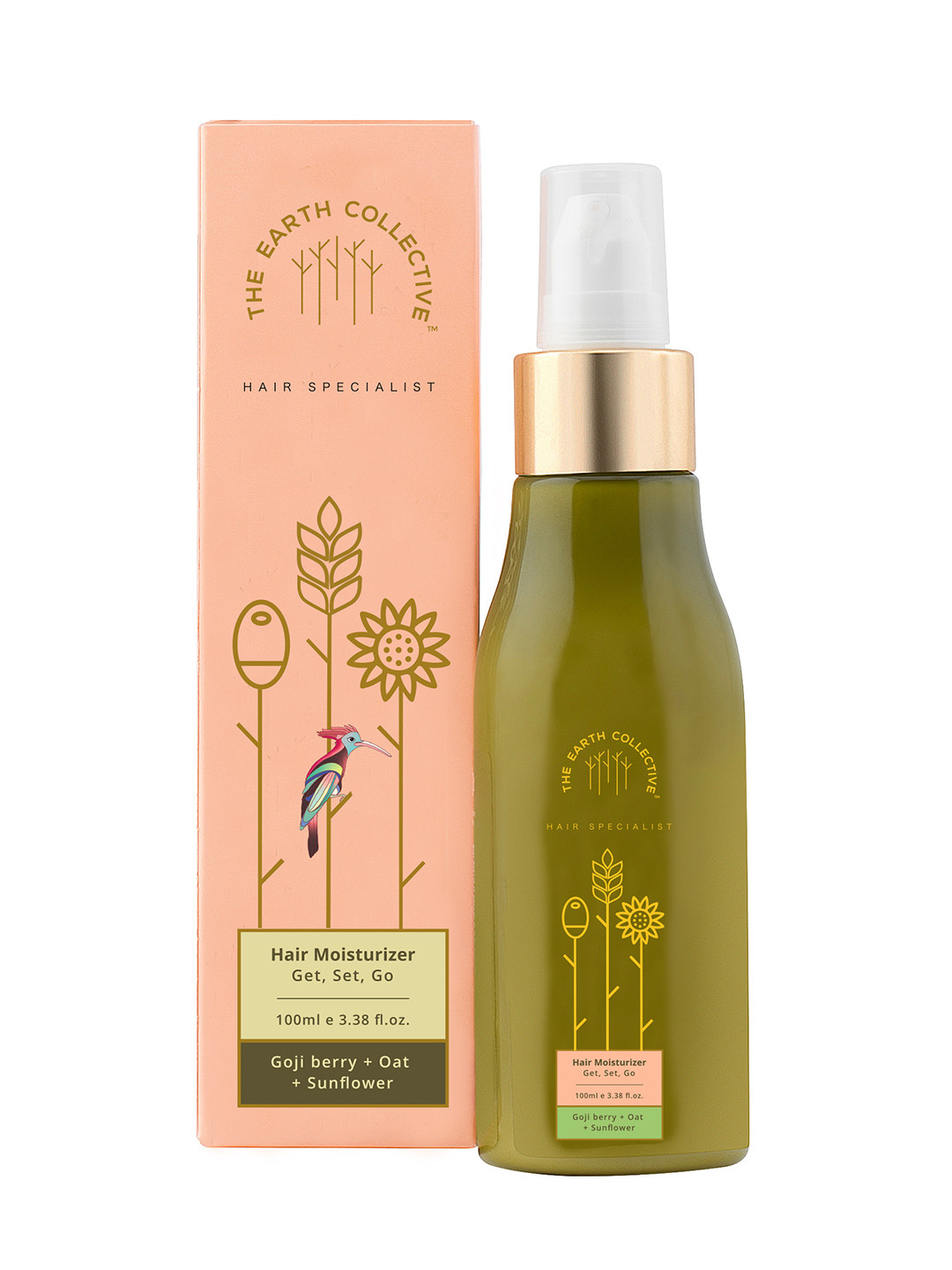 

The Earth Collective Get Set Go Hair Moisturizer with Goji Berry & Oat - 100ml, Peach