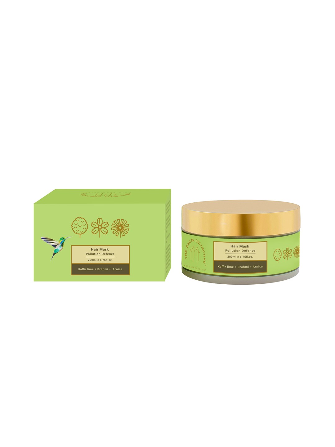 

The Earth Collective Pollution Defence Hair Mask with Kaffir Lime & Brahmi - 200ml, Green