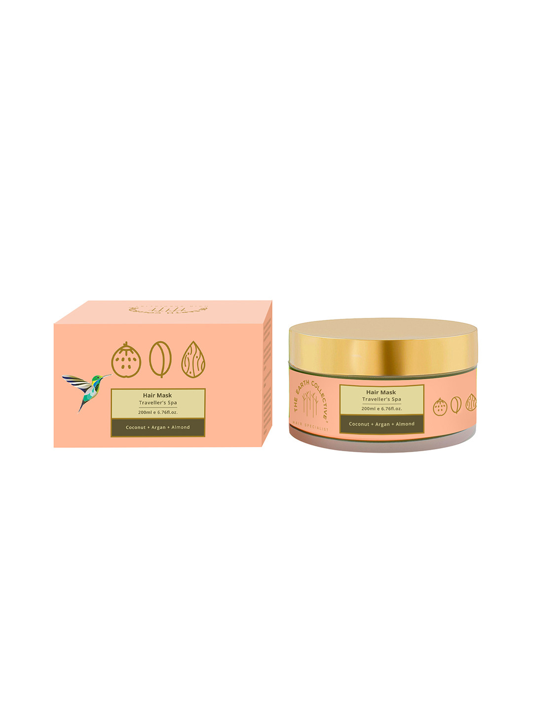 

The Earth Collective Travellers Spa Hair Mask with Coconut & Argan - 200 ml, Peach