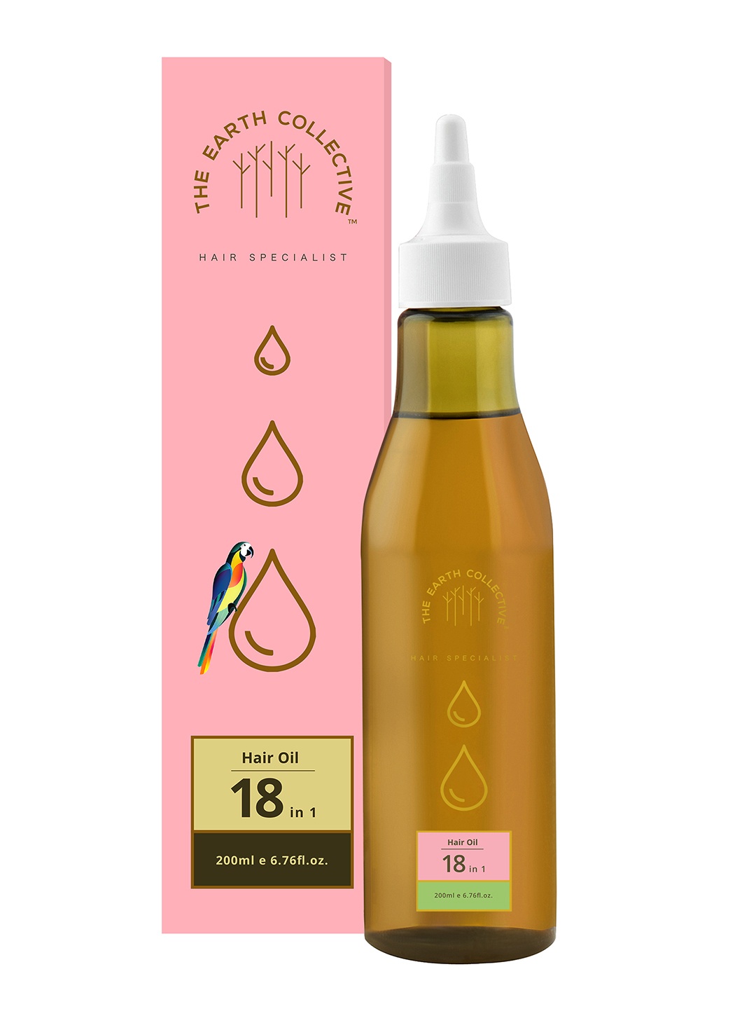 

The Earth Collective 18 In 1 Hair Oil with Coconut Oil & Tea Tree Oil - 200ml, Pink