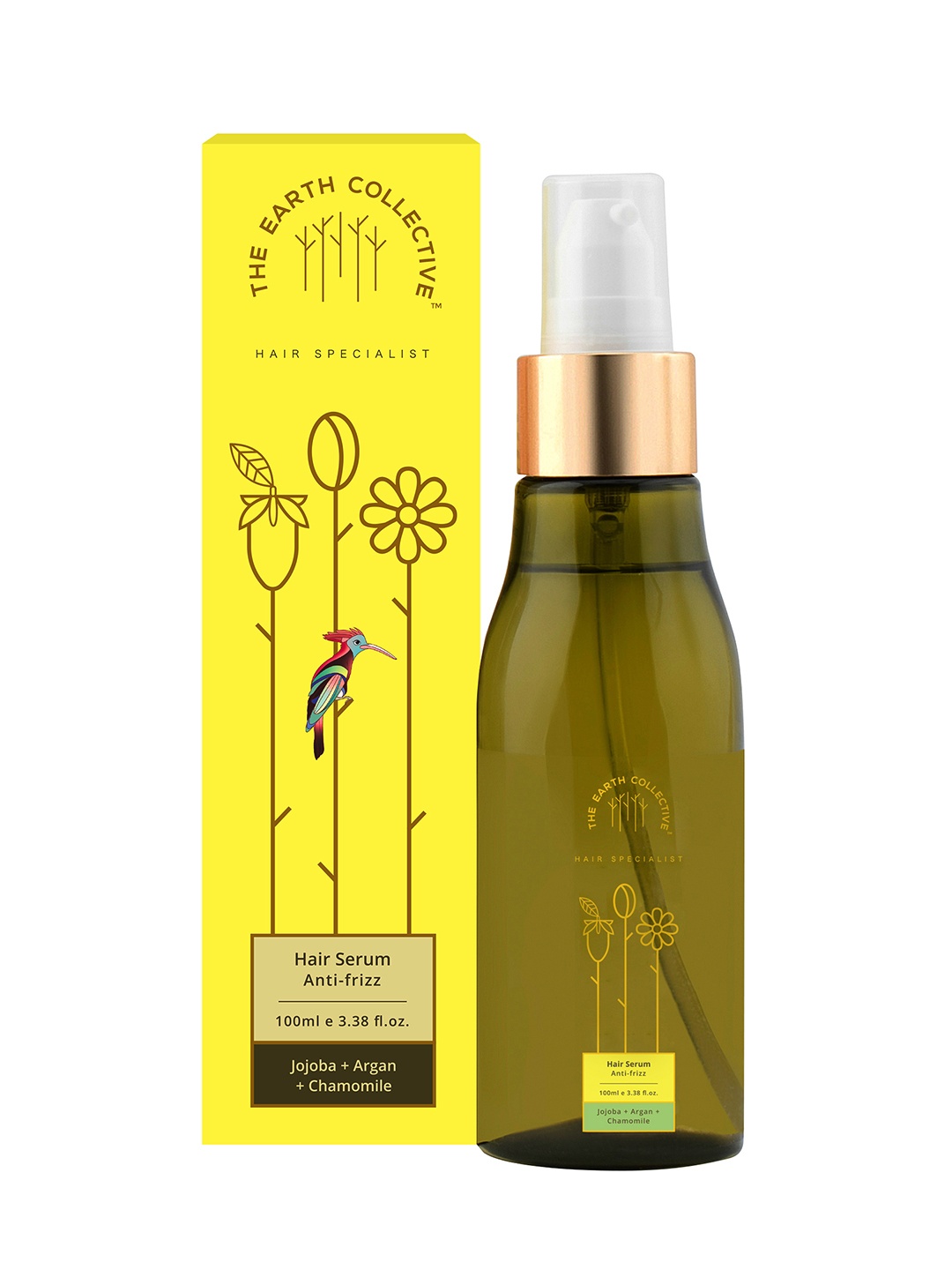 

The Earth Collective Anti-frizz Hair Serum with Jojoba & Argan - 100ml, Yellow