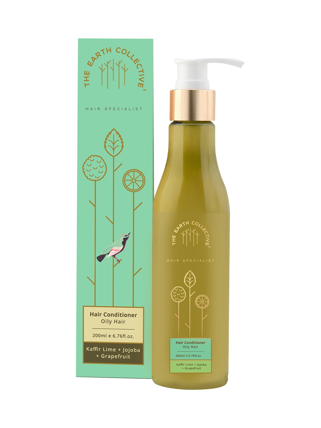 

The Earth Collective Oily Hair Conditioner with Kaffir Lime & Jojoba - 200ml, Green