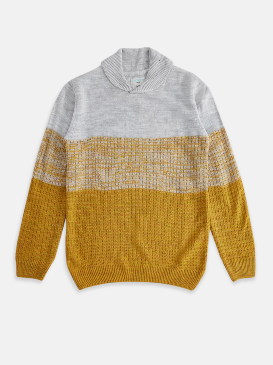 

Pantaloons Junior Boys Yellow & Grey Colourblocked Pullover