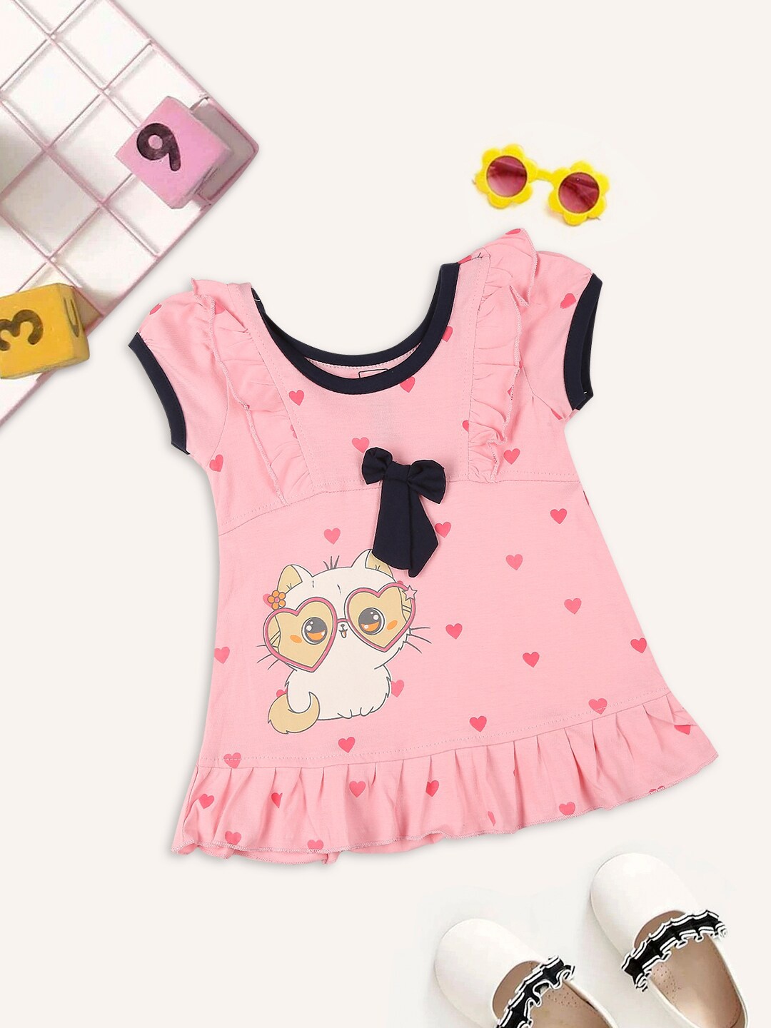 

MeeMee Infant Girls Pink A-Line Cotton Dress