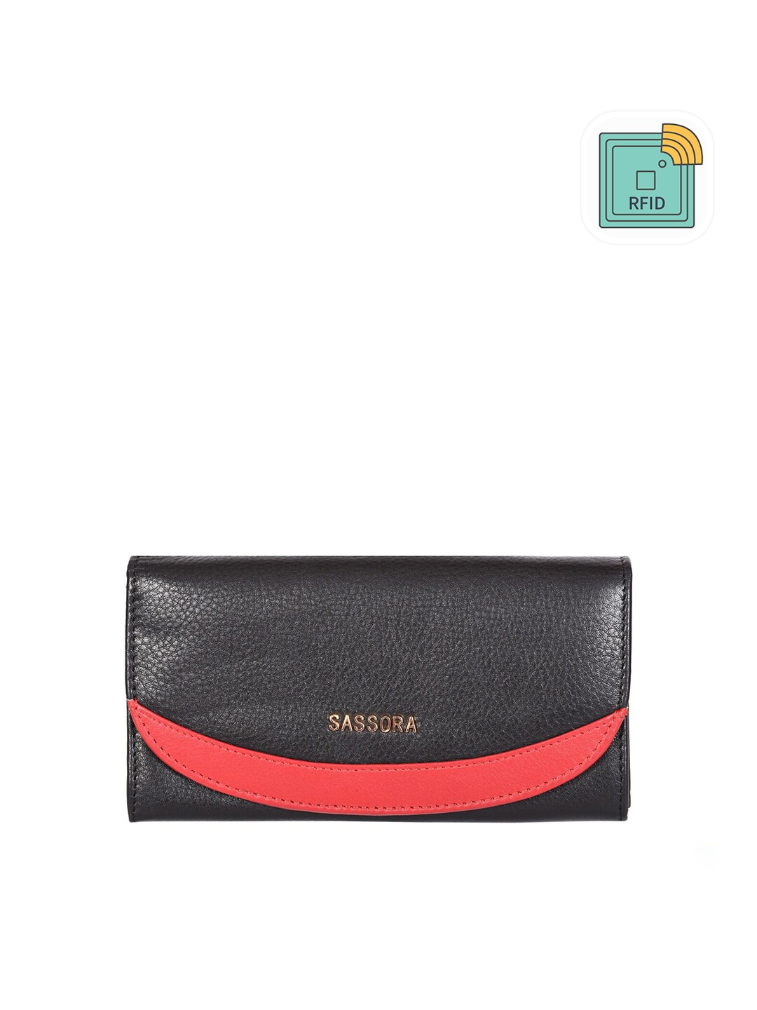 

Sassora Women Leather Two Fold Wallet, Red