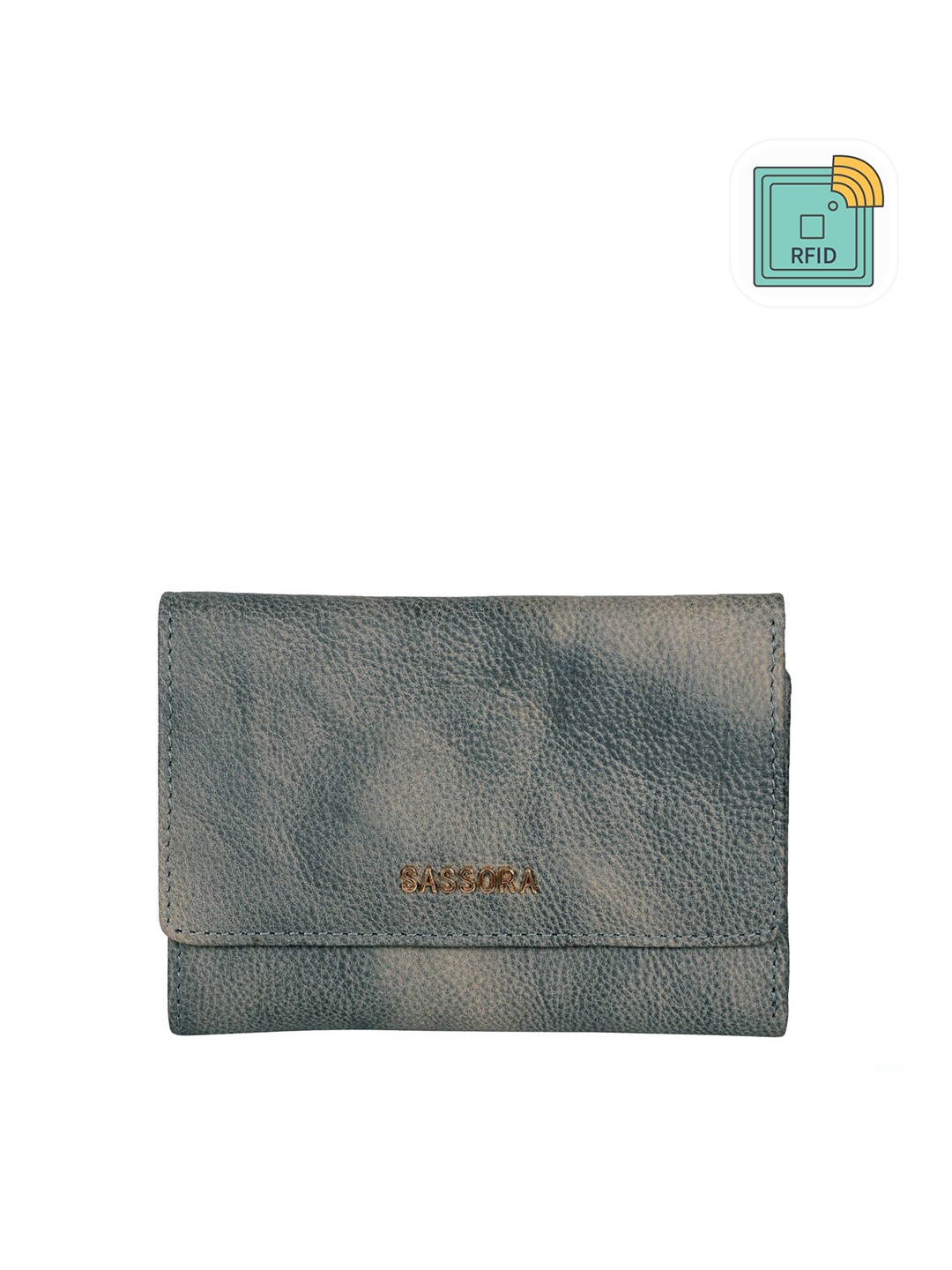 

Sassora Women Leather Three Fold Wallet, Green