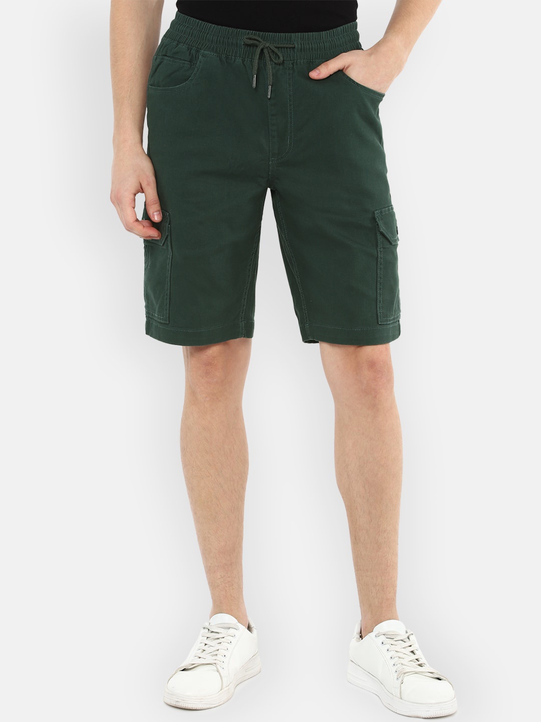 

Louis Philippe Jeans Men Slim Fit Cargo Shorts, Green