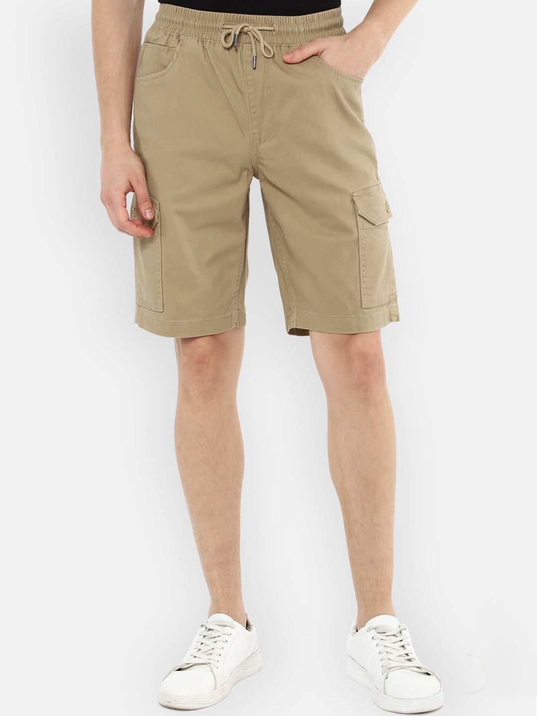

Louis Philippe Jeans Men Slim Fit Cargo Shorts, Khaki