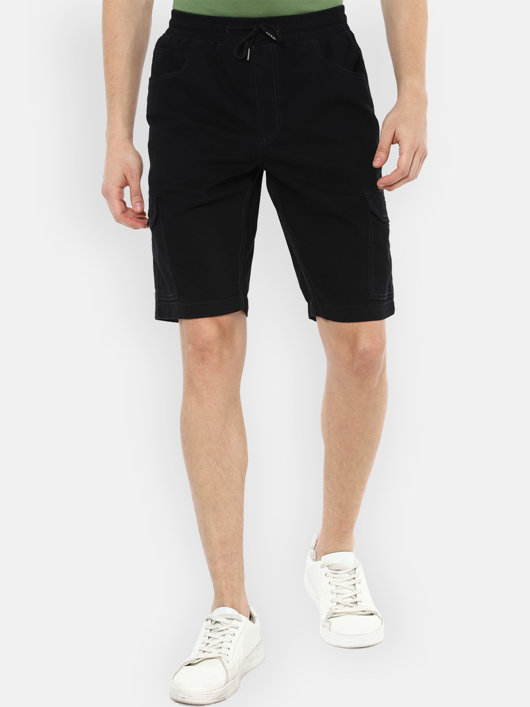 

Louis Philippe Jeans Men Slim Fit Cargo Shorts, Black