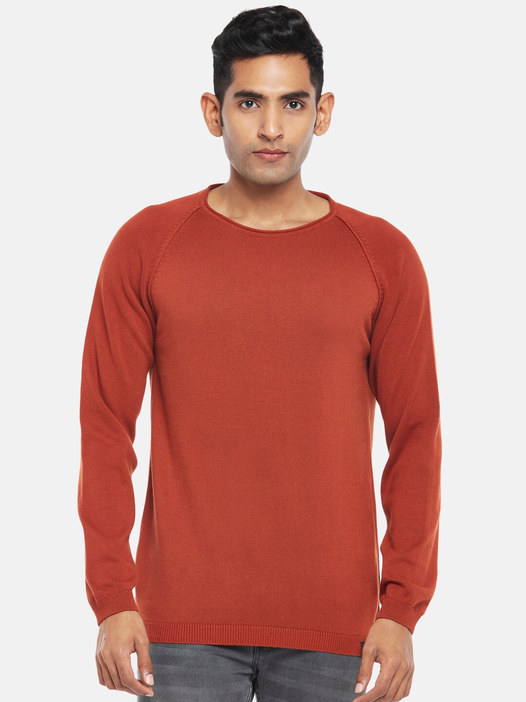 

People Men Rust Solid Pullover