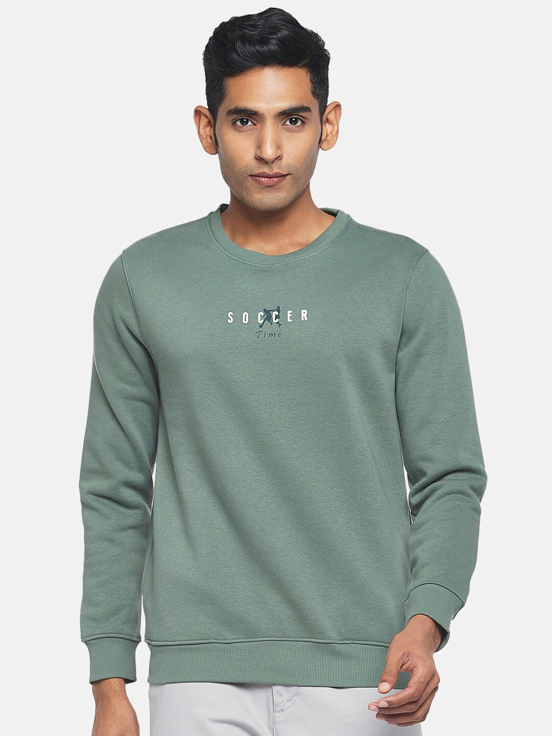 

BYFORD by Pantaloons Men Olive Green Sweatshirt
