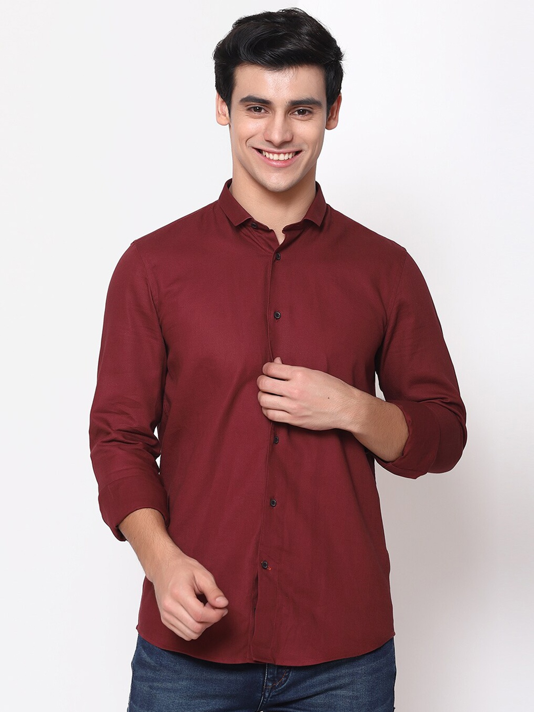 

Blackberrys Men Red Skinny Fit Casual Shirt