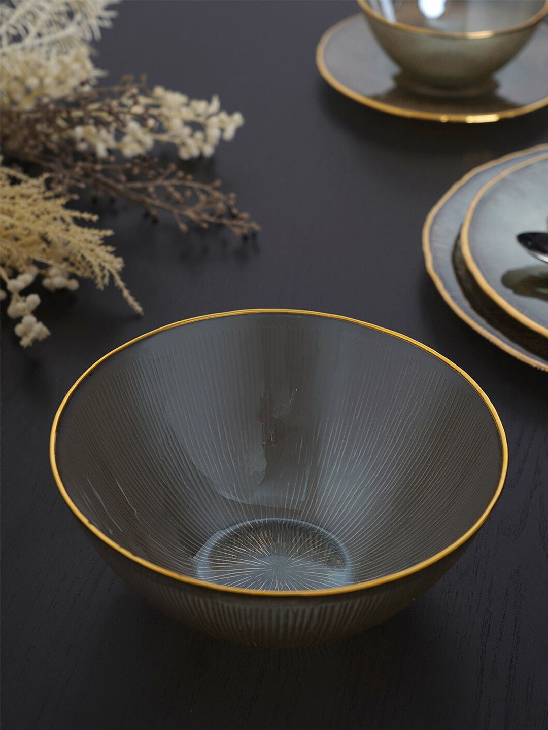 

Pure Home and Living Brown Textured Deep Bowl