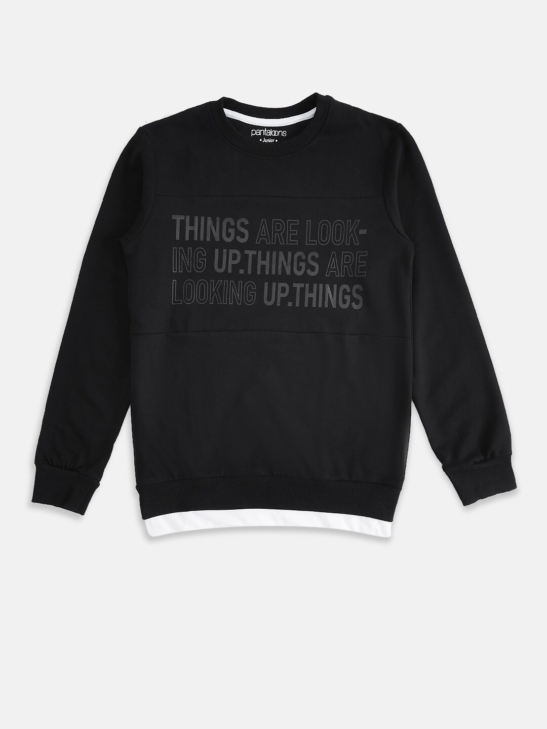 

Pantaloons Junior Boys Black Printed Sweatshirt