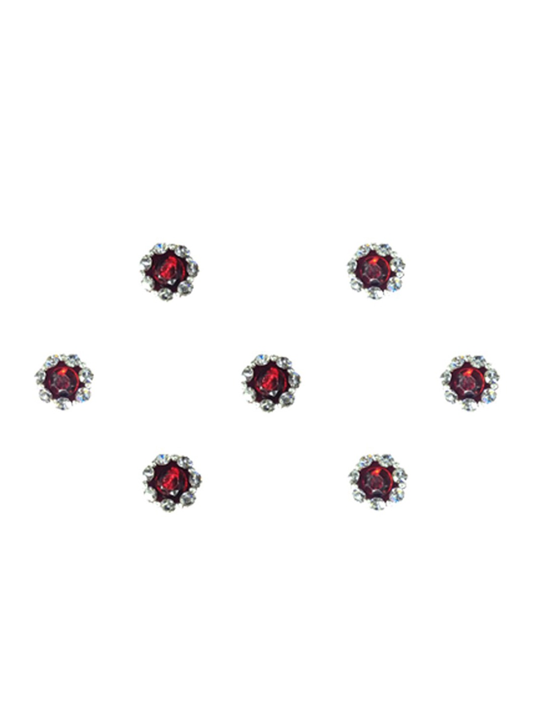 

Comet Busters Set of 7 Embellished Designer Bindis - Maroon